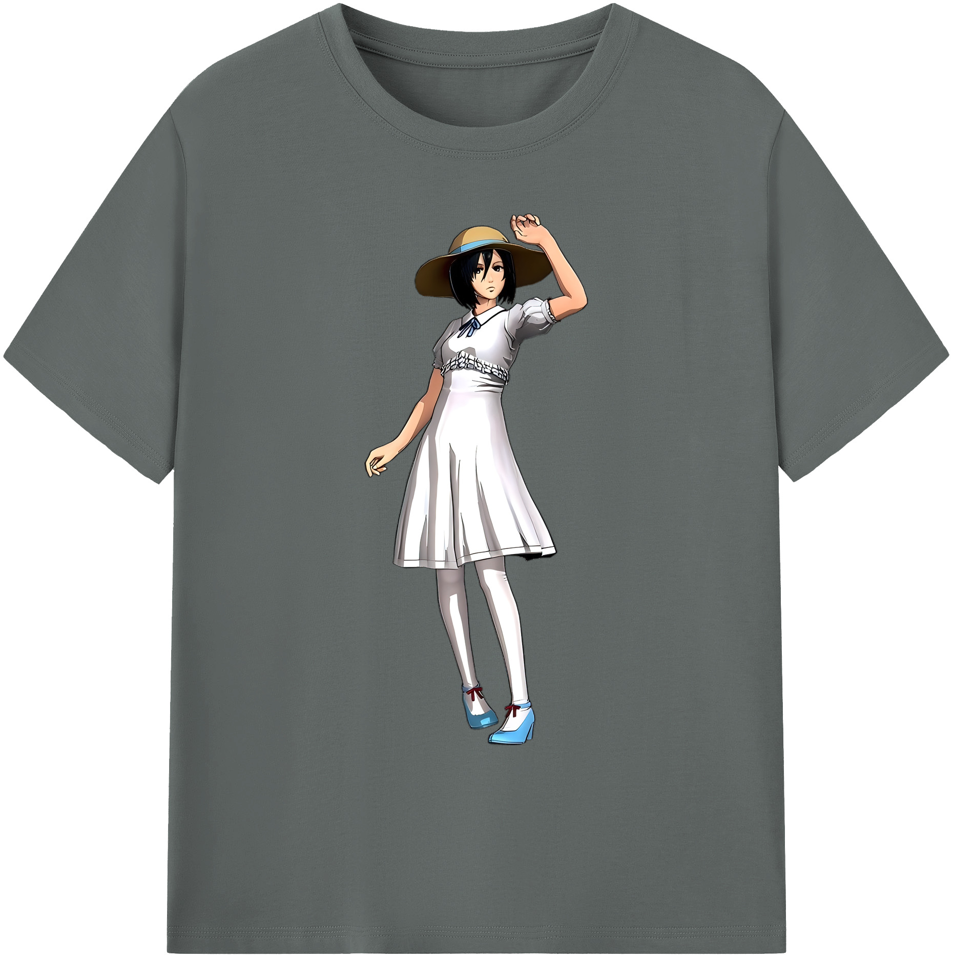 （画像用） 進撃の巨人 ミカサ·アッカーマン Attack on Titan Mikasa Ackerman 綿100％ メンズ半袖Tシャツ｜肌触りやわらか＆通気性